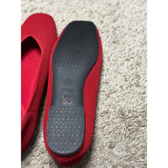 VIVAIA Red Knit Pointed Toe Ballet Flats Women EU 40.5 - Picture 4 of 7